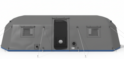 Палатка надувная пневмокаркасная 7,4 х 3 х 2 м