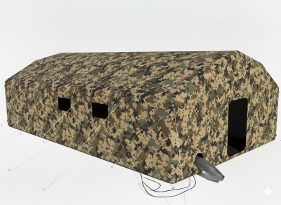 Палатка надувная пневмокаркасная 7,5 x 4,8 x 2,8 м с тентом из ткани ПВХ