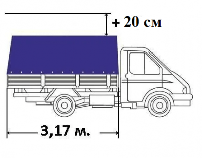 Тент на ГАЗель 3302 нового образца увеличенная в высоту + 20 см.