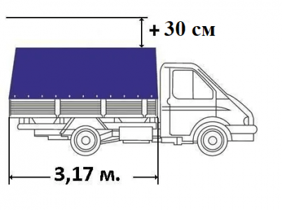 Тент на ГАЗель 3302 нового образца увеличенная в высоту + 30 см.